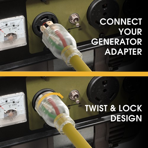 Cable/adaptador de extensión de alimentación del generador L14-30P/L14-30R 30A 125/250V 7500W 15 pies - Imagen 7 de 9