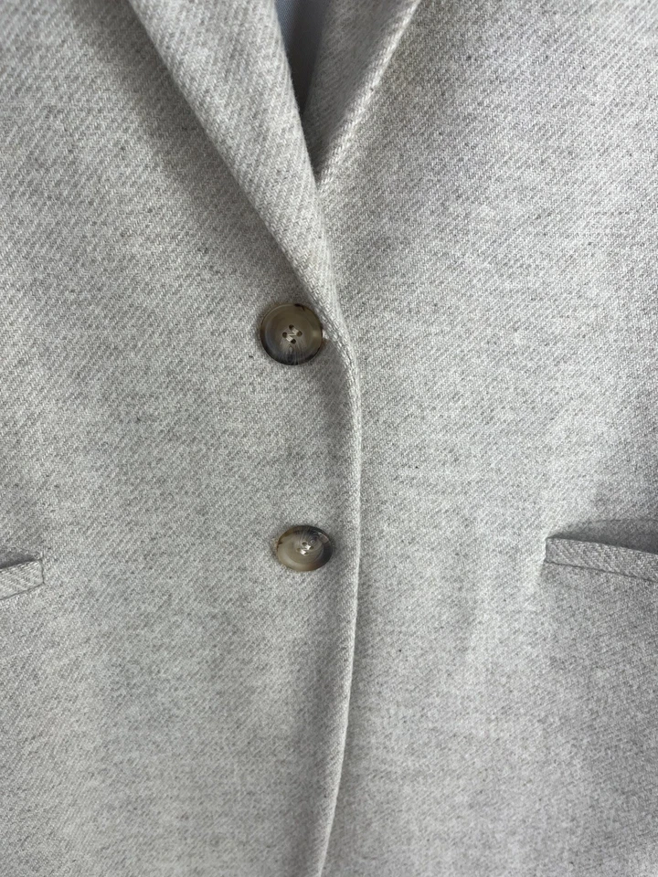 Женский шерстяной блейзер United Colors of Benetton цвета слоновой кости твид размер 42 средний - Изображение 3 из 4