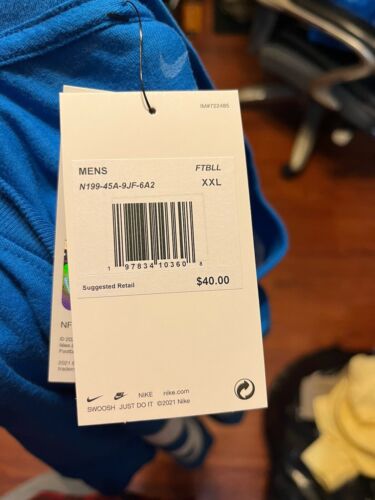 Nike Aidan Hutchinson Detroit Lions NFL Erwachsene T-Shirt Blau Baumwolle XXL - Neu mit Etikett - Bild 9 von 15