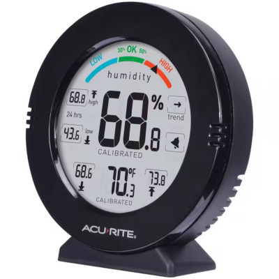 AcuRite Humidity Monitor Indoor Temperature Alarm High/Low Programmable Tabletop