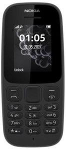 Nokia 105 (2017) - Black (Unlocked) Cellular Phone (Dual SIM)