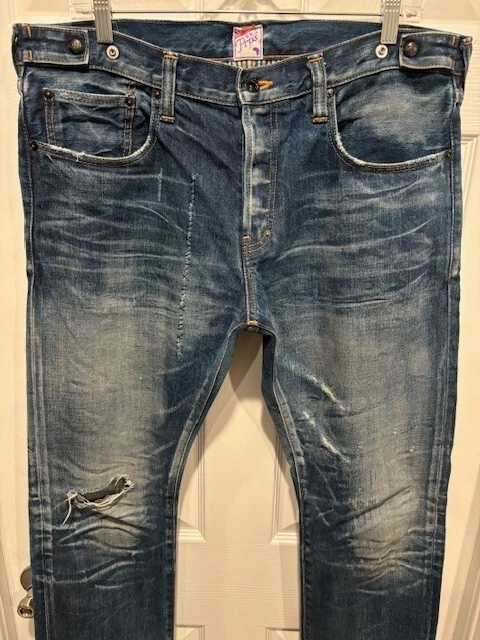 M'S $689 PRPS JAPAN P81P08P DEMON 7 YEAR VINTAGE DIRTY RE-WORKED WASH 36 W38X35L - Image 2 of 4