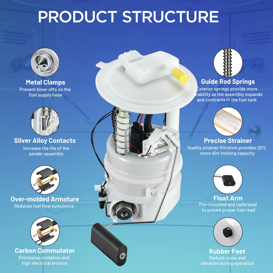 Fits 2007-2012 Nissan Versa l4 1.8L Fuel Pump Module Assembly 170401FCOB Foto 2 de 4