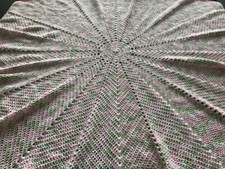 Handmade Baby Girl's Pink Crochet 12 Point Blanket. 68".
