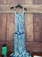 Young USA Womens Blue Tie Dye Maxi Dress Size S