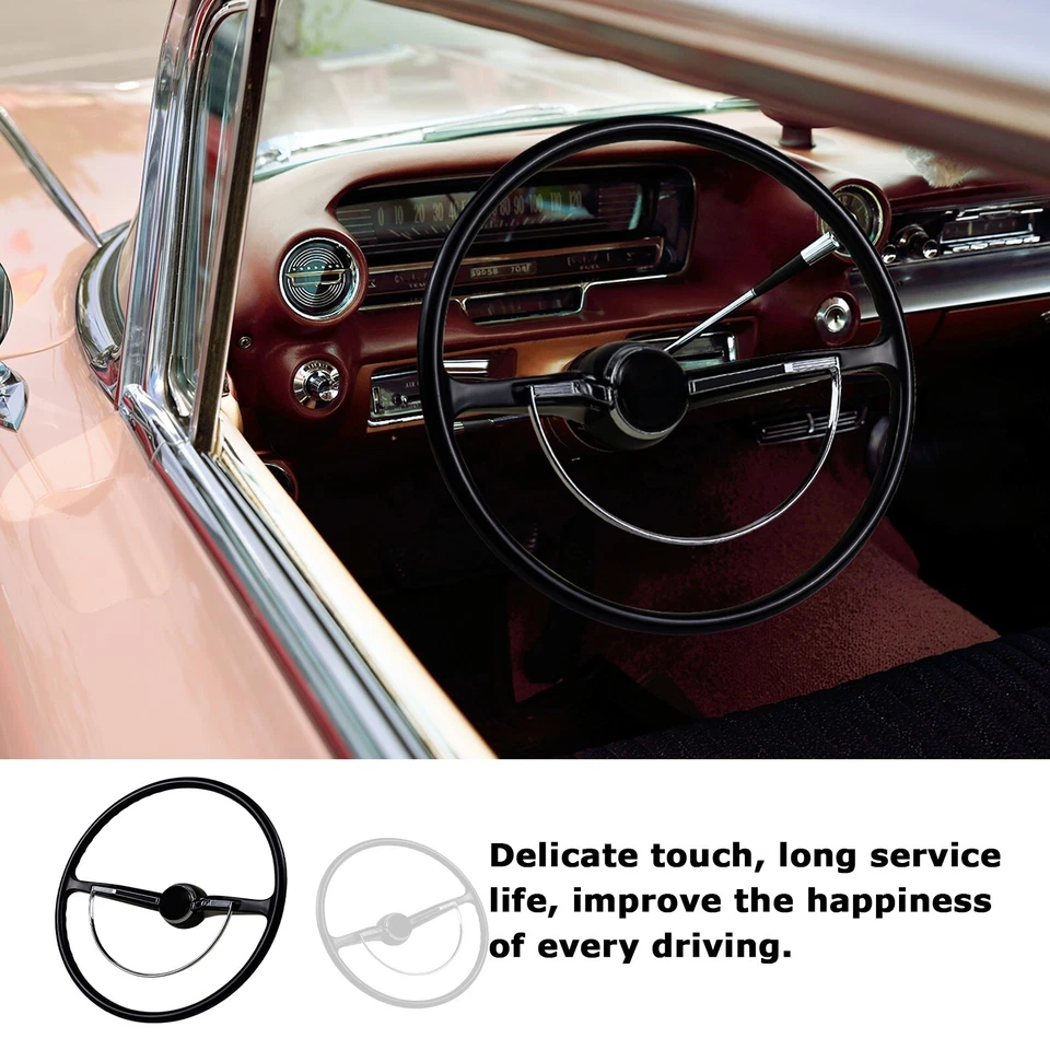 Volante preto estilo Banjo preto para 1953 - 1967 Volkswagon Beetle - Imagem 2 de 4