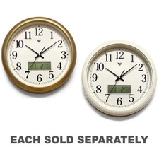 Analogue with Digital Calendar and Temperature Modern Wall Clock 42cm Home Decor