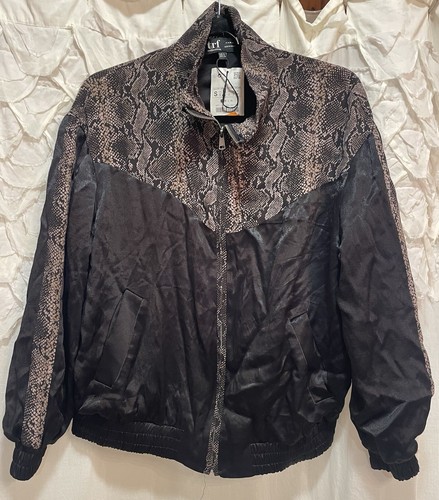 Zara Trf Collection Women’s Satin Animal Snake Print Bomber Jacket Small NWT - Picture 3 of 9