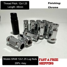 Chrome M12x1.25 Jdm Sr48 Racing Lug Nut For Subaru Brz Impreza Wrx Sti Crosstrek