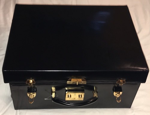 MARK CROSS GRACE BLACK LEATHER TRAVEL TROLLEY SUITCASE BAG MSRP $9,900+ - Picture 8 of 12
