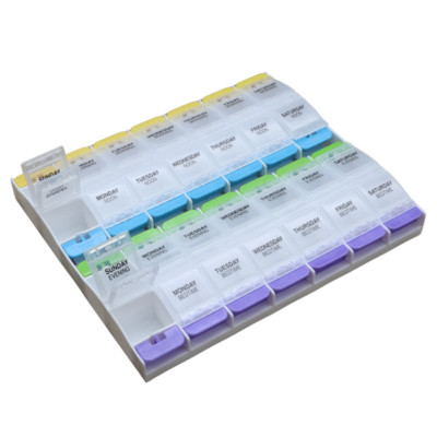 Ezy Dose Medtime Planner Weekly 4x/day with Push Buttons w/ Easy Open