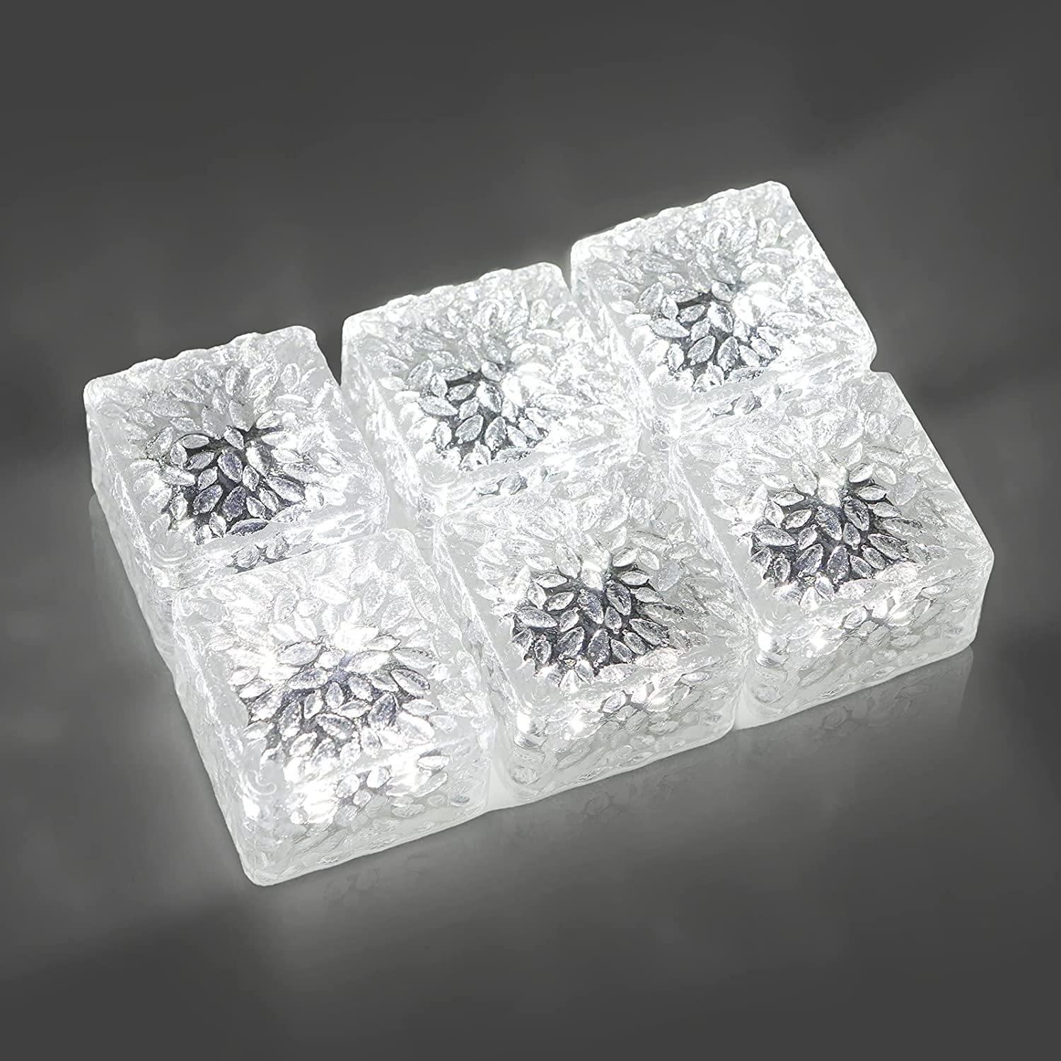 6 Pack Solar Brick Lights Landscape Path Light Garden Decoration Yard Paver