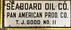 Vintage Porcelain Oil Field Sign -Seaboard Oil Co, Pan American Prod Co
