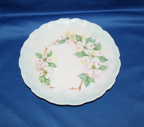Antique Furstenberg Dogwood Plate Signed J Thurston Hand Painted Dogwood Blooms - Picture 9 of 10