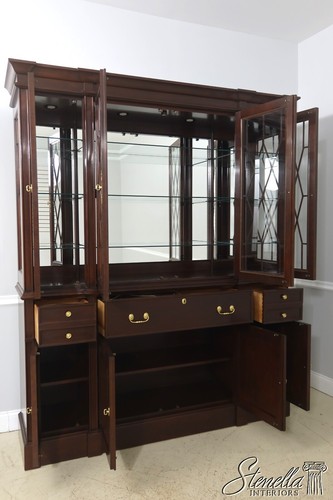 55501EC: HARDEN 4 Door Solid Cherry Breakfront China Cabinet - Picture 8 of 16