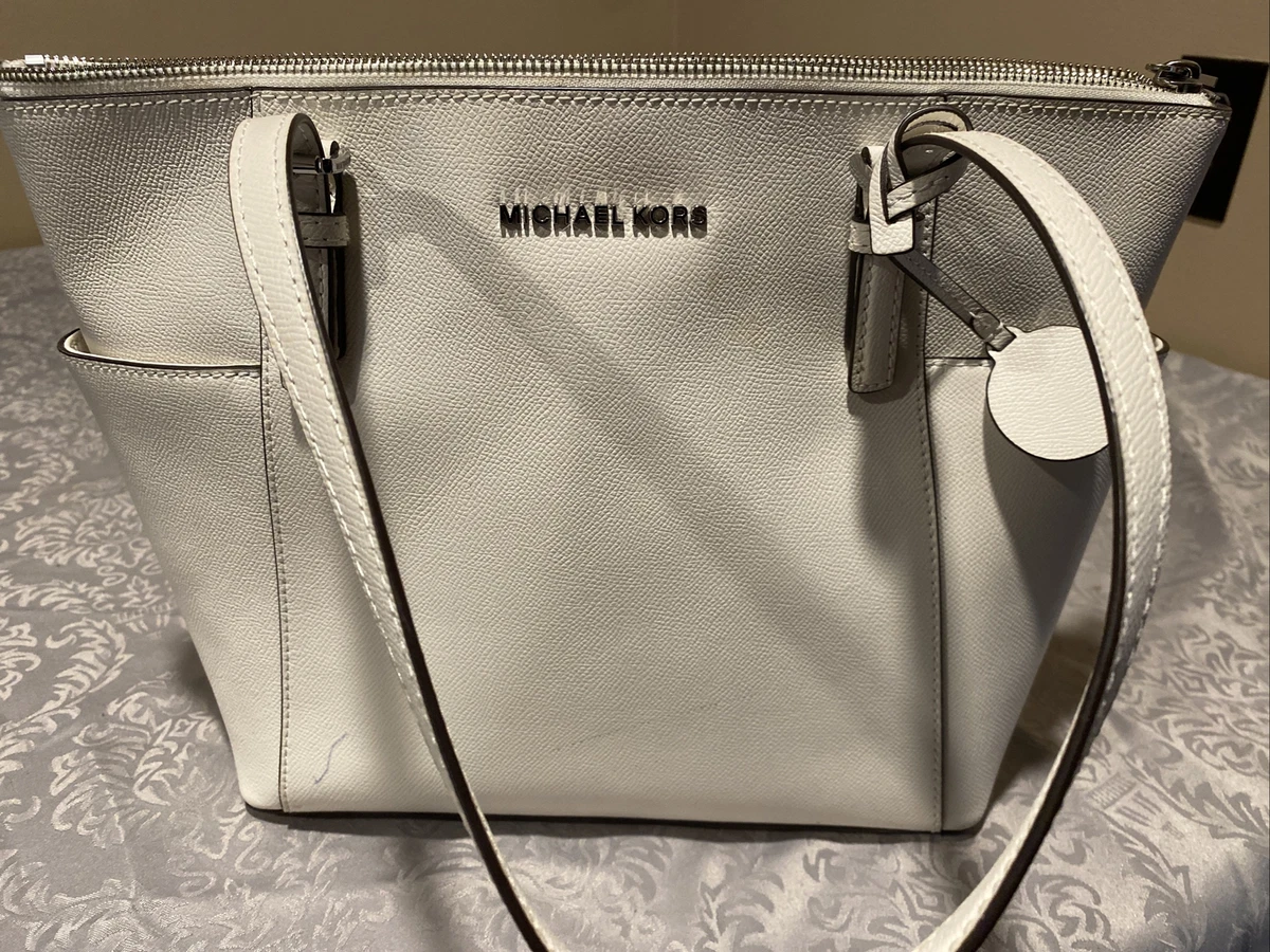 Michael Kors Charlotte Large Saffiano Leather Tote (Pearl Grey