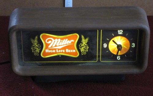 Vintage Miller High Life Beer Lighted Starburst Motion Clock Sign Working - Picture 4 of 17