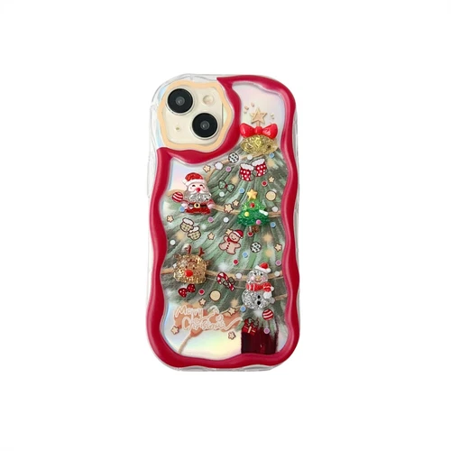 Custodia telefono 3D bella natalizia per Apple iPhone 7 8 X 11 12 13 14 15 16 - Foto 12 di 37
