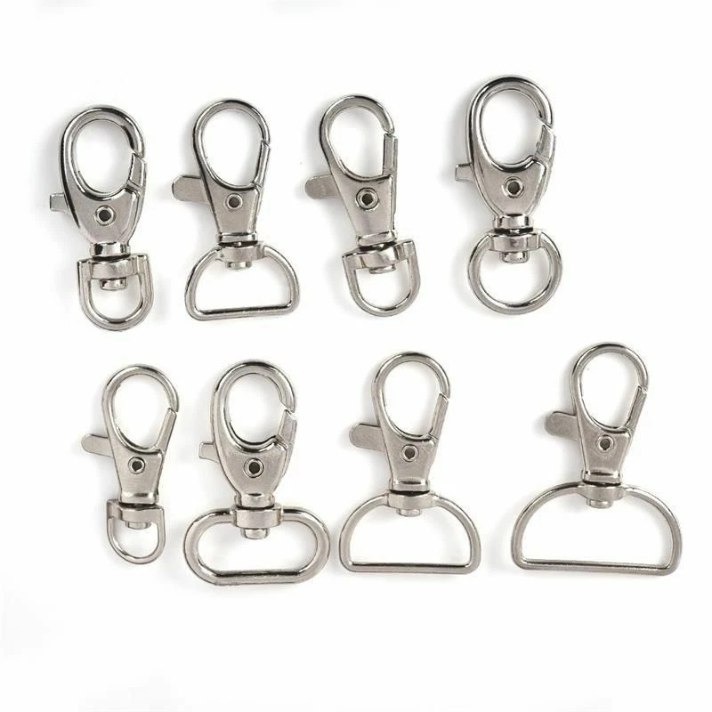 10pcs Metal Key Chain Ring Swivel Lobster Clasp Clips Key Hooks