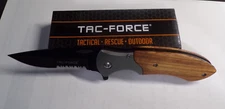TAC-FORCE - SPRING ASSISTED KNIFE MATTE BOLSTER PAKKAWOOD HANDLE TF-876