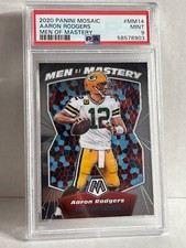 2020 Panini Mosaic MEN OF MASTERY AARON RODGERS PSA 9 PACKERS