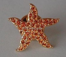 SWAROVSKI EVENT PIN TOPAZ STARFISH HARMONY 2005 RETIRED RARE