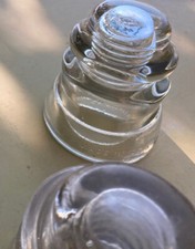 VINTAGE ~ WHITALL TATUM No. 1 Clear Glass Insulator ~ Made in the USA