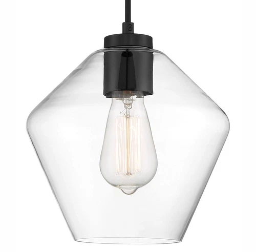 Glass Tapered Pendant Light 9" in Coal - 1-Light Hanging Fixture by Minka Lavery - Picture 2 of 4