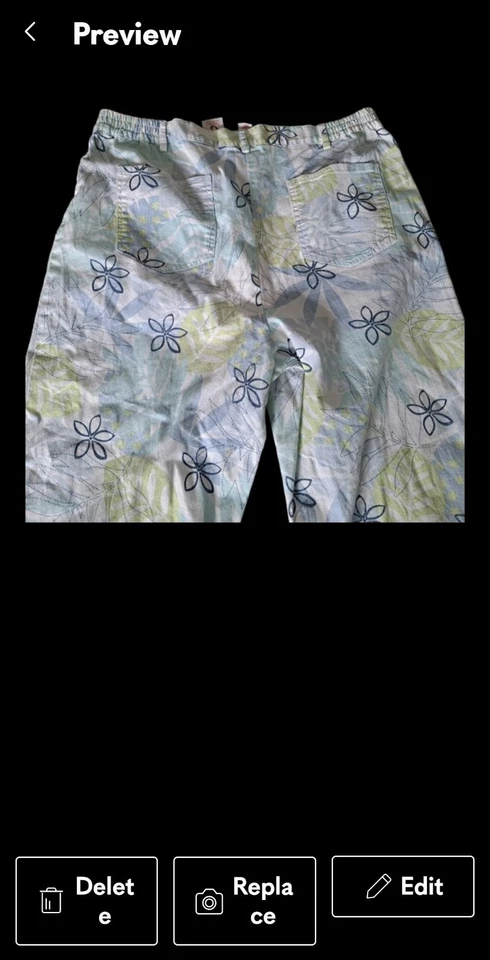 Hearts of Palms Womens Sz 16 White Colorful Palm Tree Print Stretch Crop Capri - Image 4 of 4