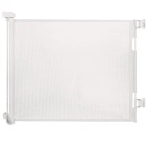 RETRACTABLE BABY GATE, 33" TALL, EXTENDS UP TO 55" WIDE - White