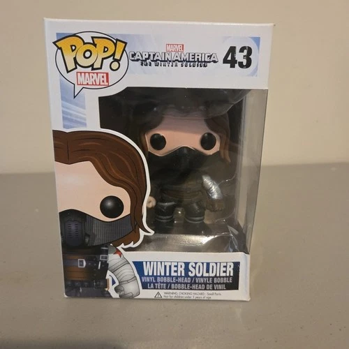 Funko Pop Marvel #43 Winter Soldier Unmasked - Vaulted W/protector Box Damage