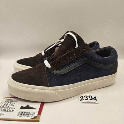 VAN'S M6.5/W8 OLD SKOOL PIG SUEDE NAVY BROWN SNEAKER NWOB