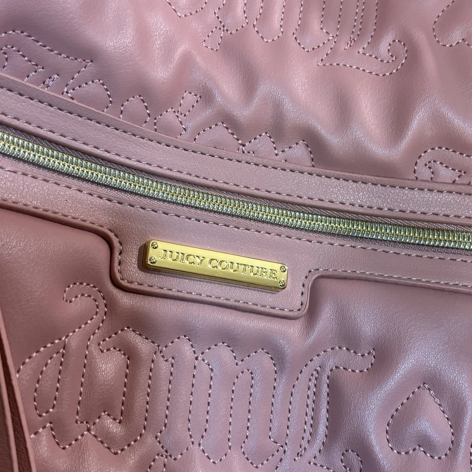 Juicy Couture розовый Рози ночь спортивная Weekender большая сумка выстеганная логотип новый - Изображение 2 из 4