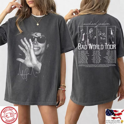 Michael Jackson Bad World Tour 1987 Vintage Double Sided Graphic Tee