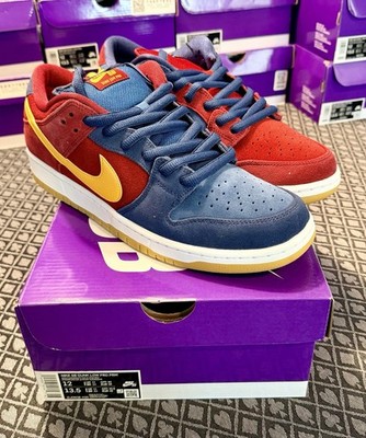 Nike SB Dunk Low Pro PRM Navy/University Gold Red  Barcelona DJ0606-400 Size 12M