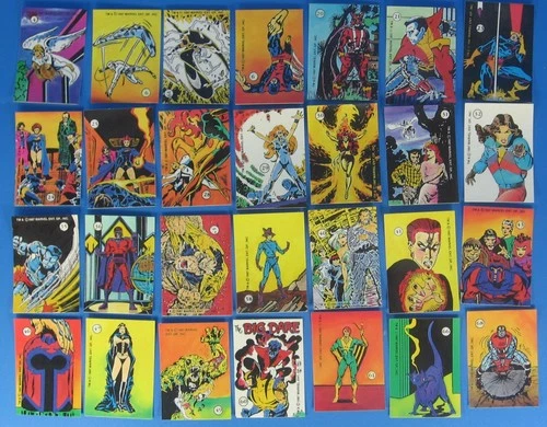 1987 X-Men History Stickers x28 Lot Comic Images Cards Series 2 Marvel Vintage
