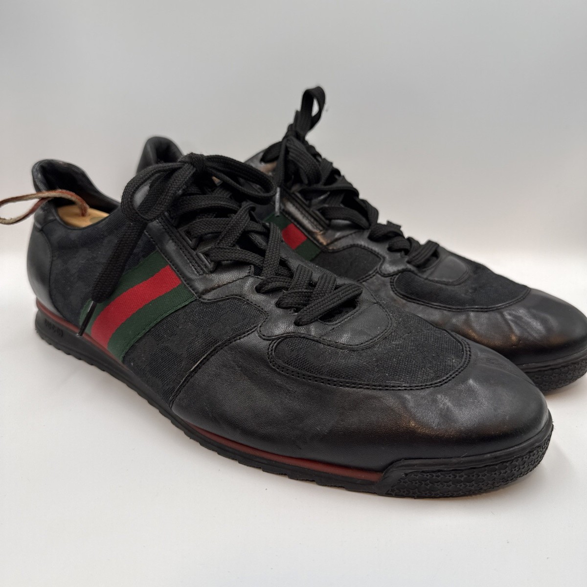 Gucci GG Guccissima Web Stripe Mens Size 14 US Black Classic  display picture 2