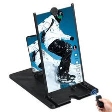 14" Screen Magnifier with Bluetooth Remote 3D HD Phone Amplifier Projector Sc...