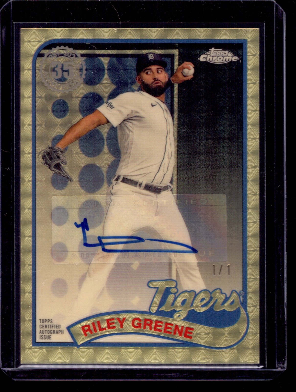 2024 Topps Chrome Riley Greene 35th Anniversary Autographs SuperFractors /1