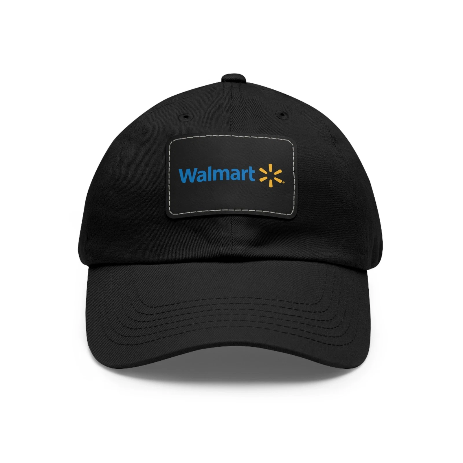 Walmart Dad Hat with Leather Patch Adjustable Cap