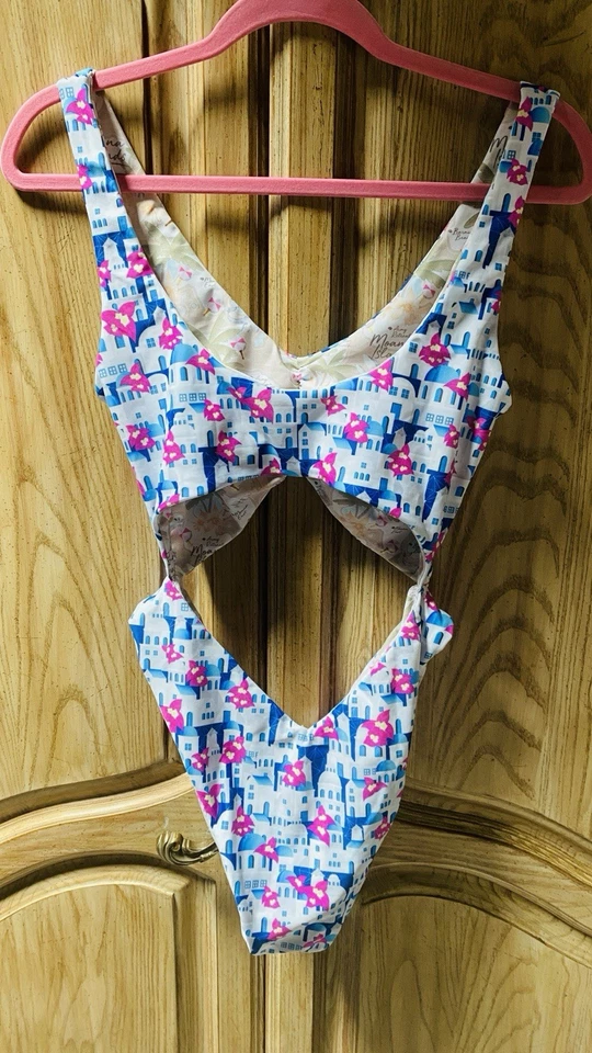 Moana Monokini Greek Tzatziki Large Swim Suit Bathing Suit Reversible - Image 2 of 4