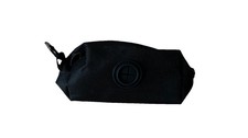 Dog Poo Bag Holder In Black With Carabiner To Attach To Leash