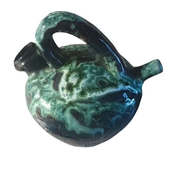 Ancienne cruche pot en grès vernis type Vallauris collection vintage - Photo 3/4