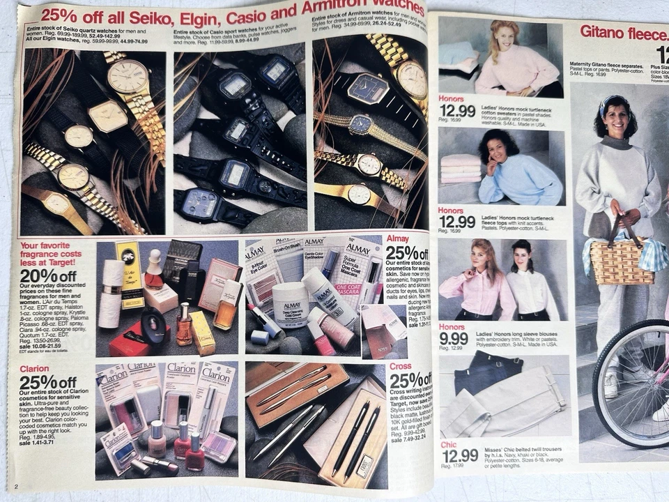 1988 Target Ad Circular Catalog Gitano Jeans PacTel Phone White Rain LEGO Brand Foto 2 de 4