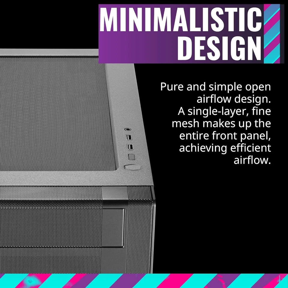 Sleek Mid Tower PC Case with Optimal Cooling & Spacious Graphics Card Support - Image 4 of 4