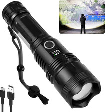 LED Flashlights High Lumens Rechargeable, Super Bright Flash Light, 3 Modes IPX7