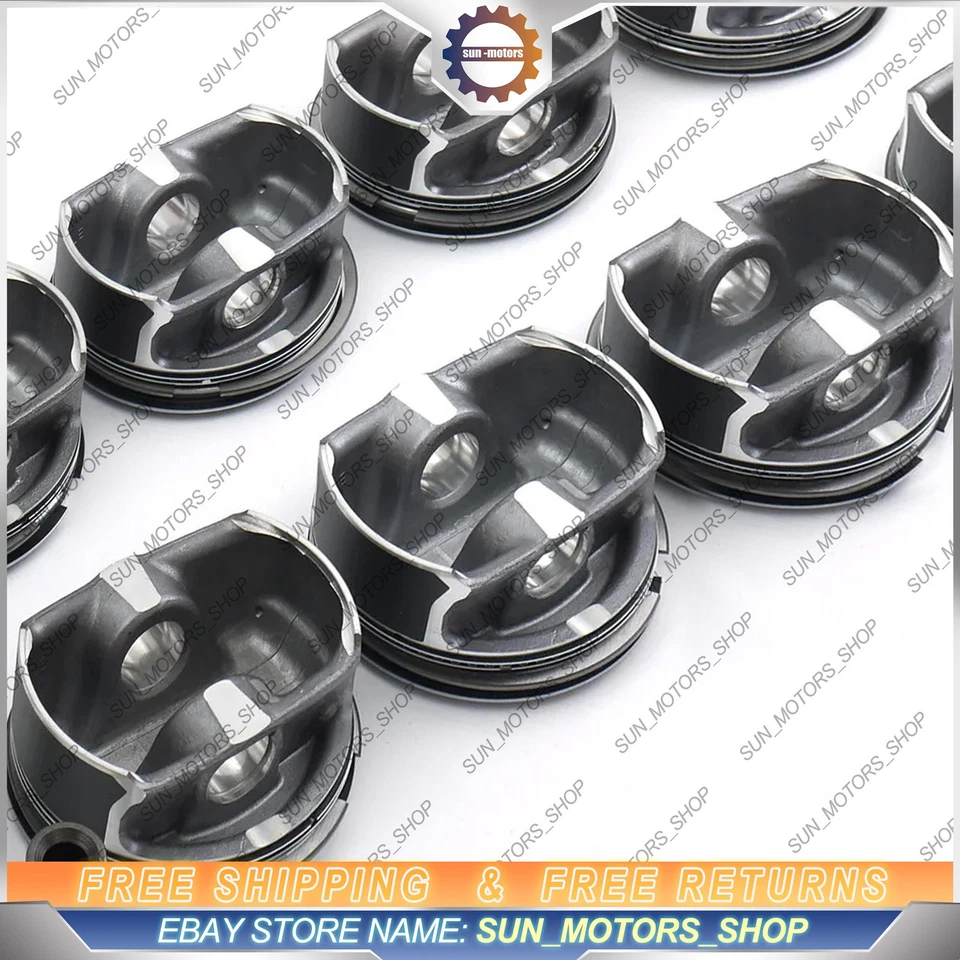 Conjunto de 8 pistões e anéis STD para BMW 650i 750i 550i E64 X5 E63 E53 E70 N62B48 4,8L - Imagem 4 de 4