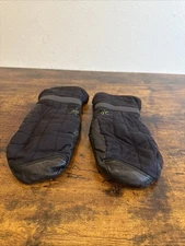 Ibex Mittens – Nylon Shell, Leather Palms, 100% Merino Wool Lining – Black  Smal