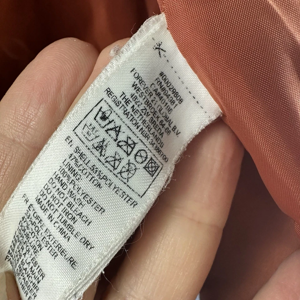 Forever 21 Pea Coat Women’s 4 Burnt Orange Flared Crop Swingy - Image 3 of 4