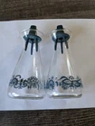 VINTAGE PYREX OLD TOWN BLUE GLASS SALT & PEPPER SHAKER SET FREE USA SHIP